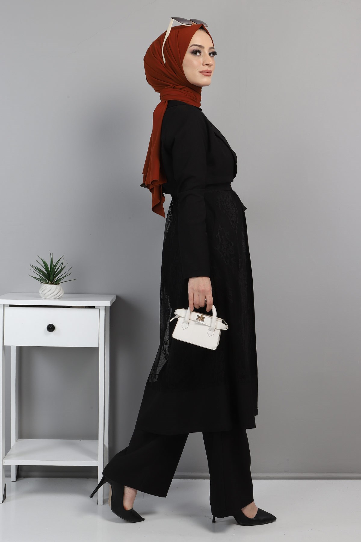 Dantelli Takım Siyah 8543