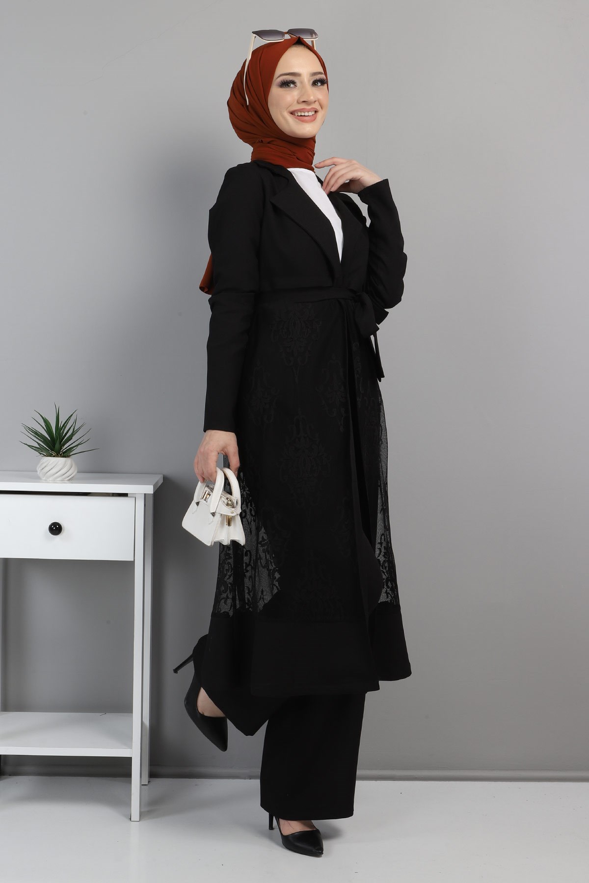Dantelli Takım Siyah 8543