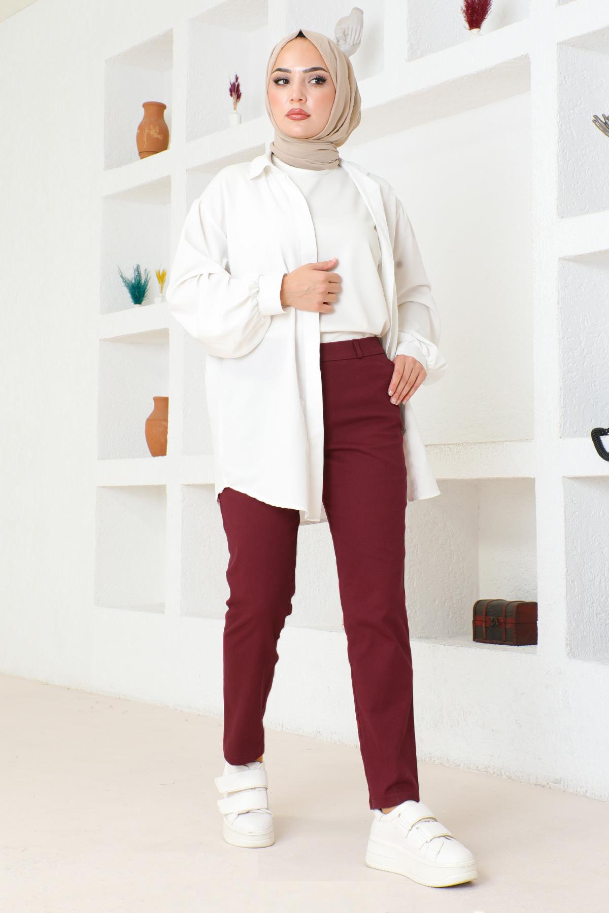 Dar Paça Pantolon Bordo 6108