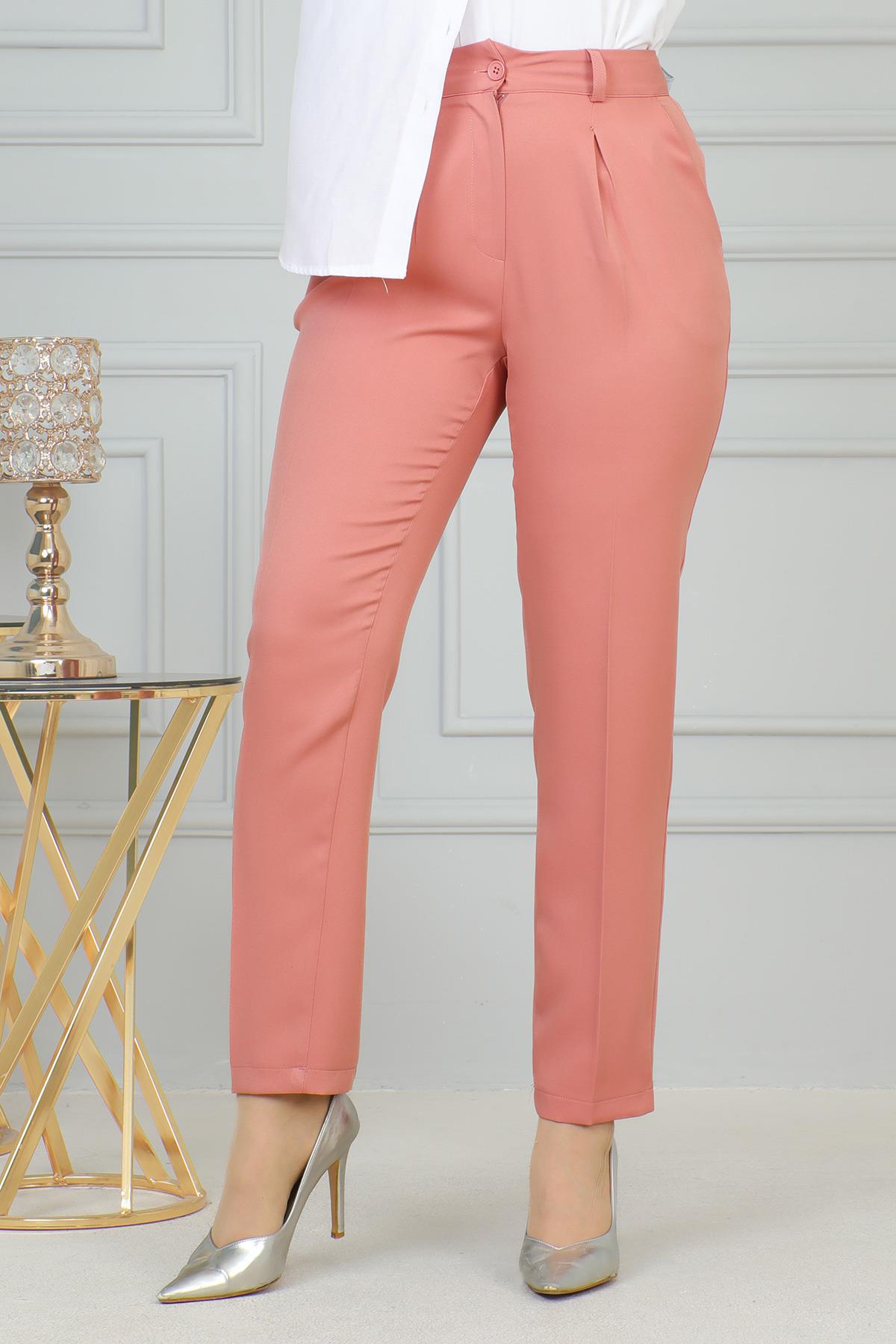 Dar Paça Pantolon Pembe 6100