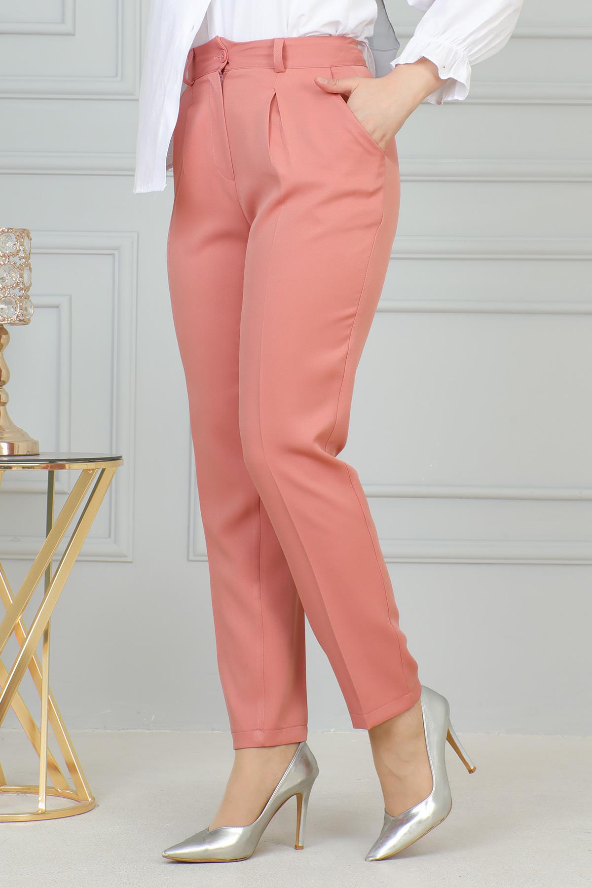 Dar Paça Pantolon Pembe 6100