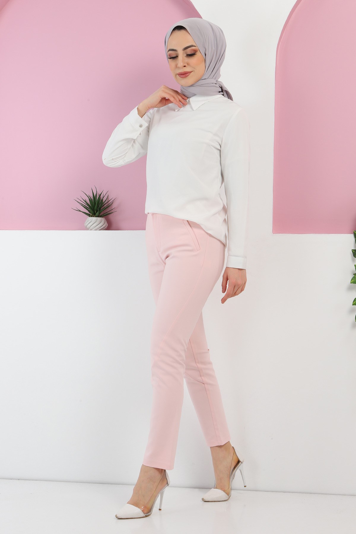 Dar Paça Pantolon Pudra 6023