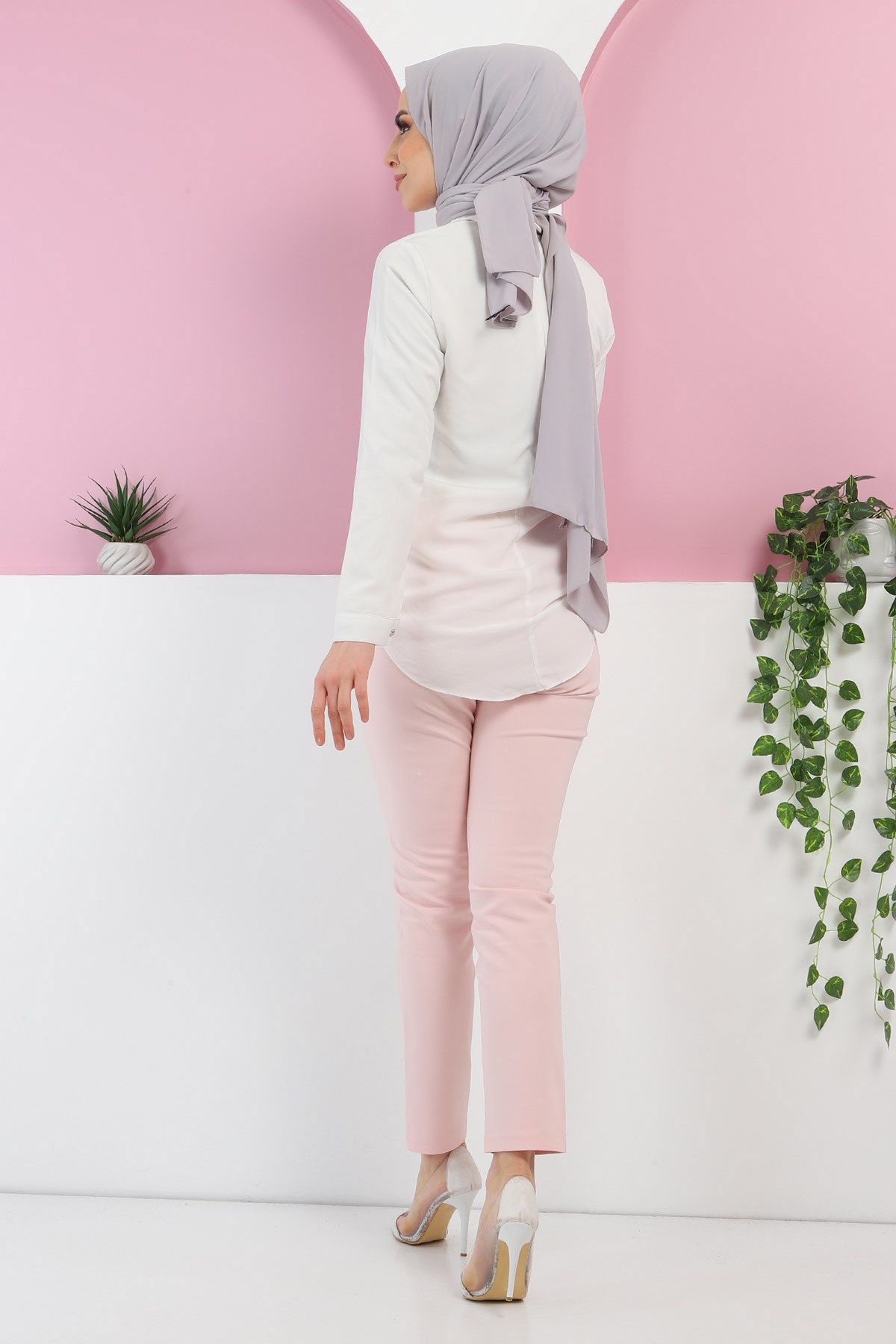 Dar Paça Pantolon Pudra 6023