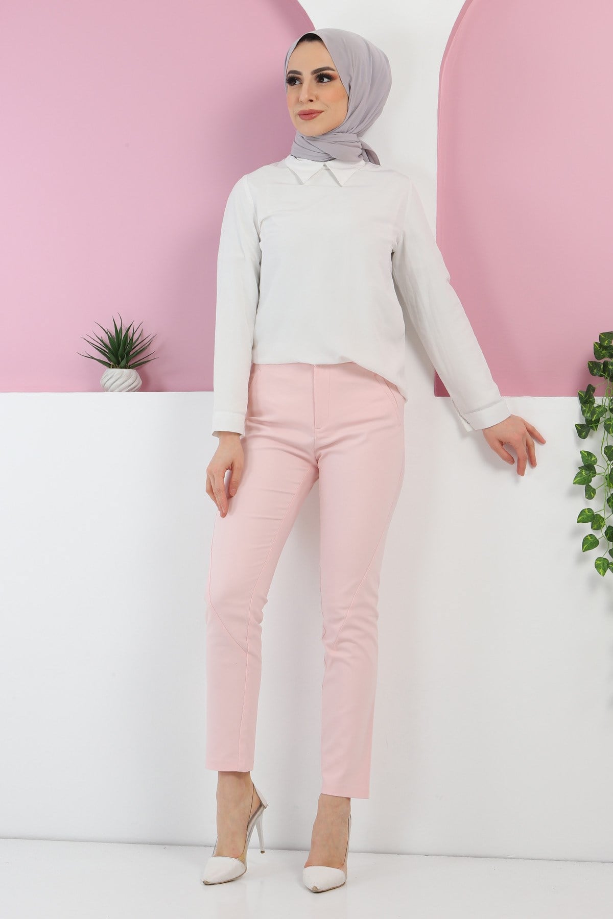 Dar Paça Pantolon Pudra 6023