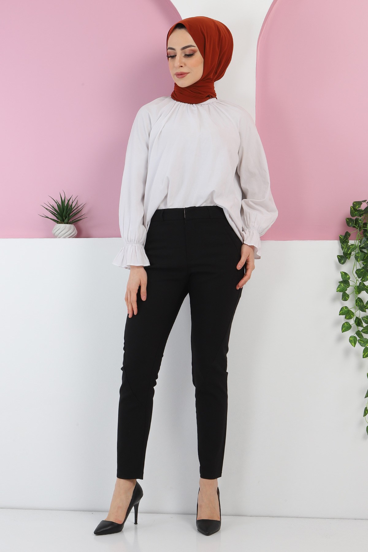 Dar Paça Pantolon Siyah 6023