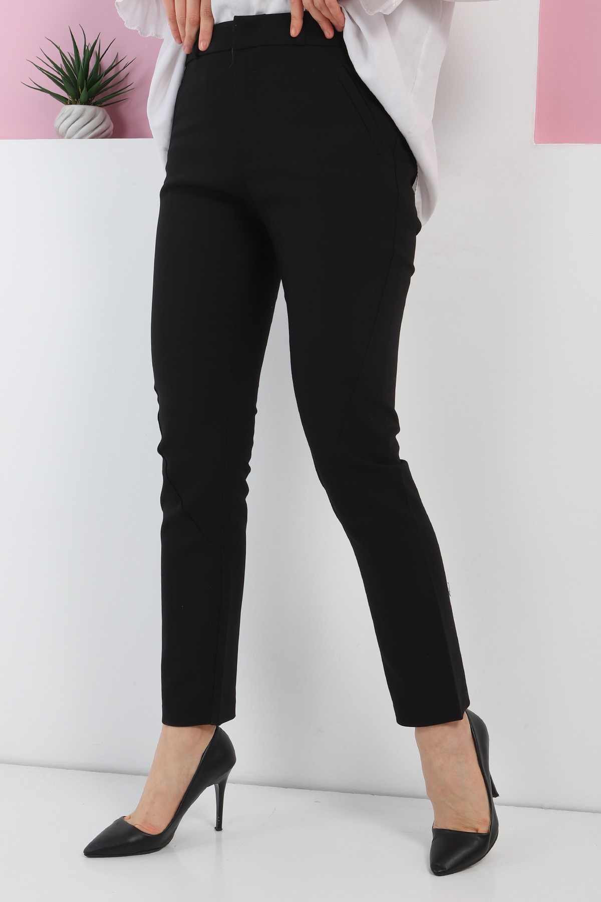 Dar Paça Pantolon Siyah 6023