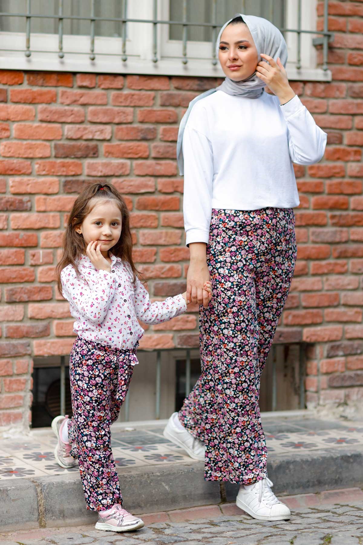 Desenli Anne Pantolon Pembe 10627