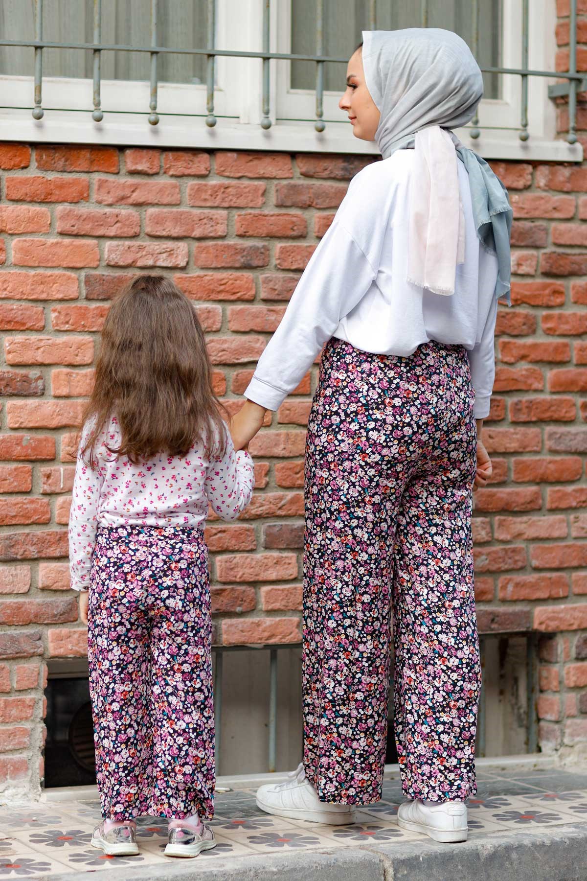 Desenli Anne Pantolon Pembe 10627