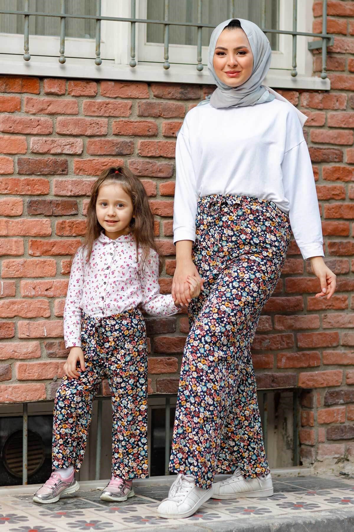 Desenli Çocuk Pantolon Siyah 10628