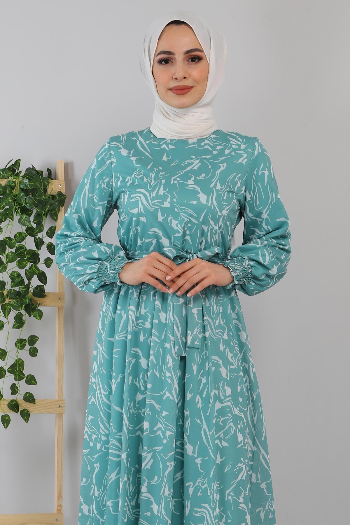 Desenli Elbise Mint 12000