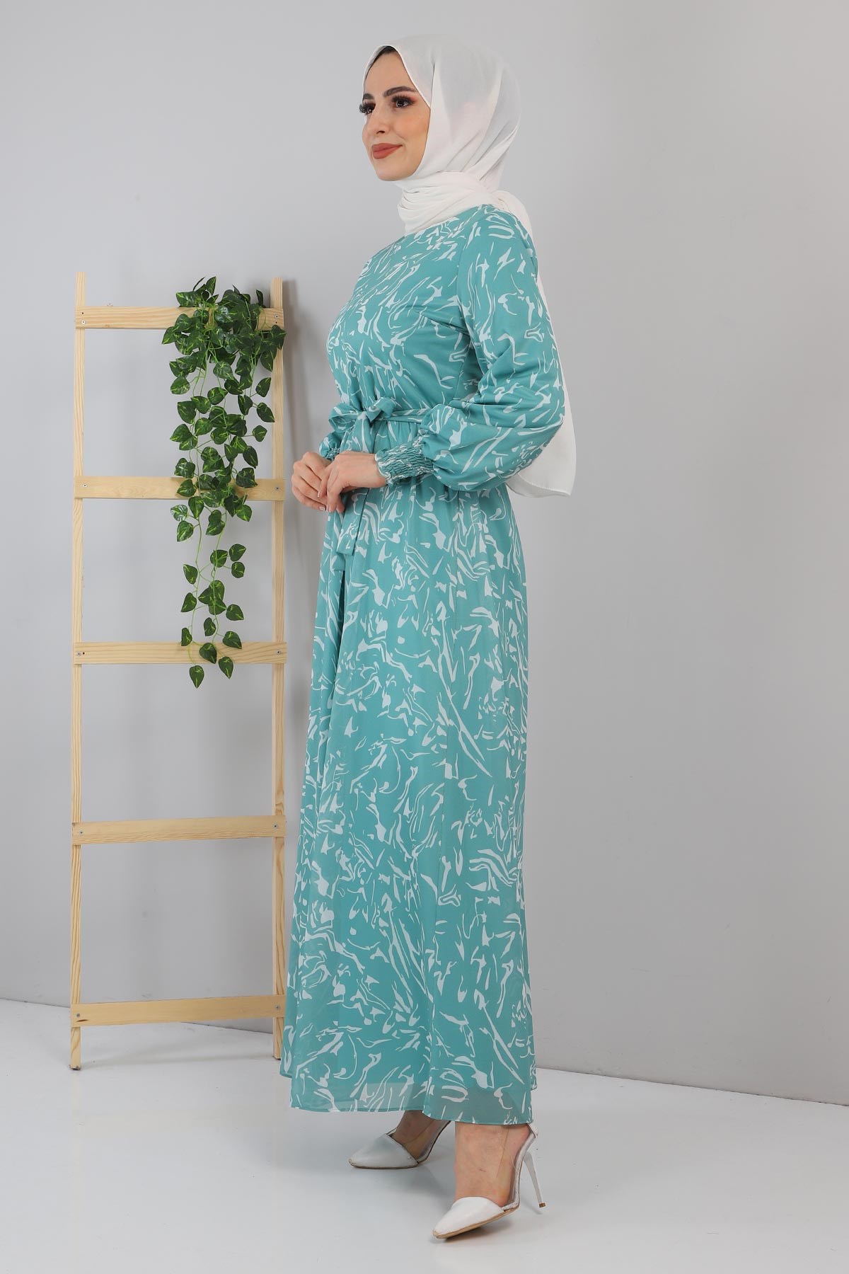 Desenli Elbise Mint 12000