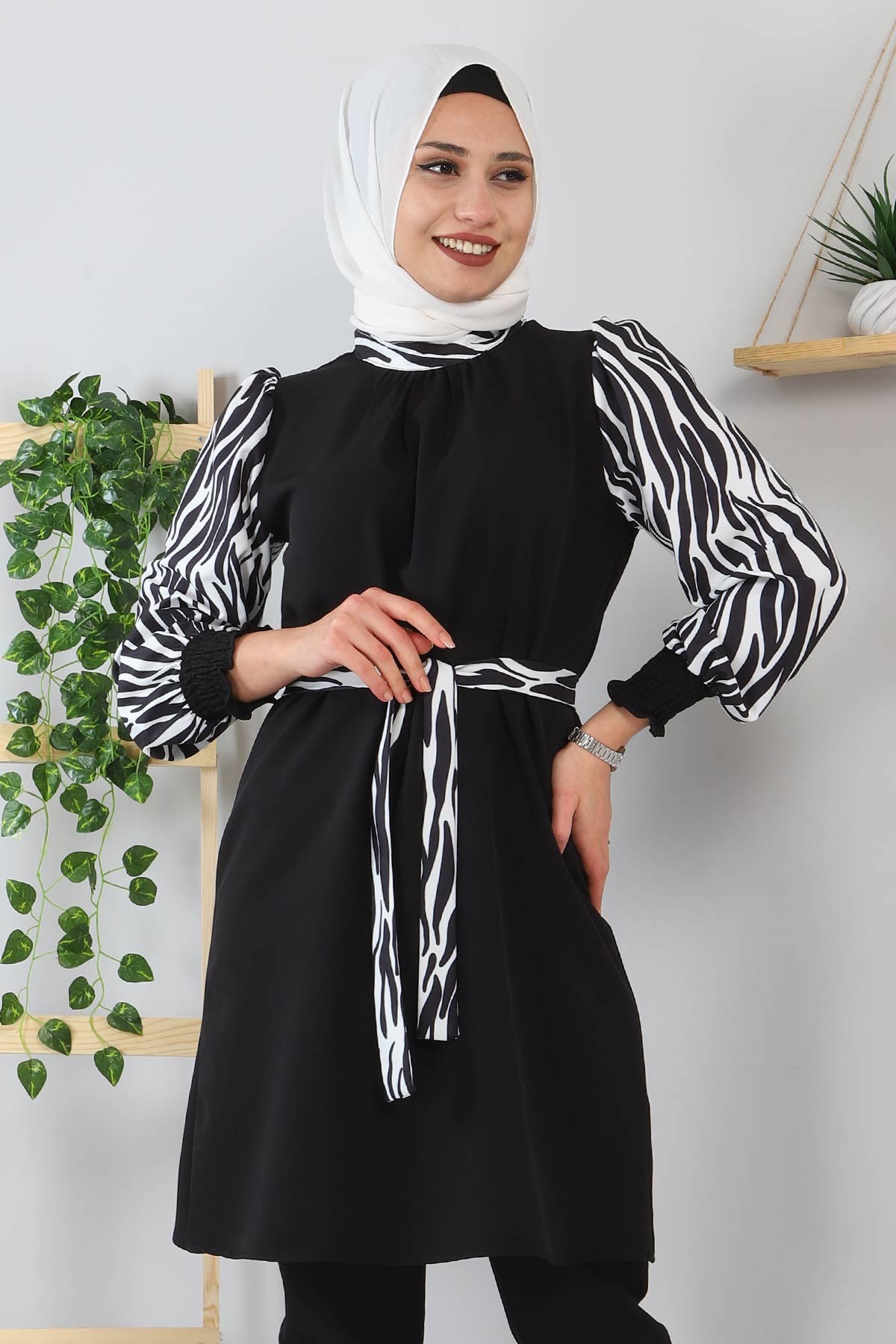 Desenli İkili Takım Siyah 12400