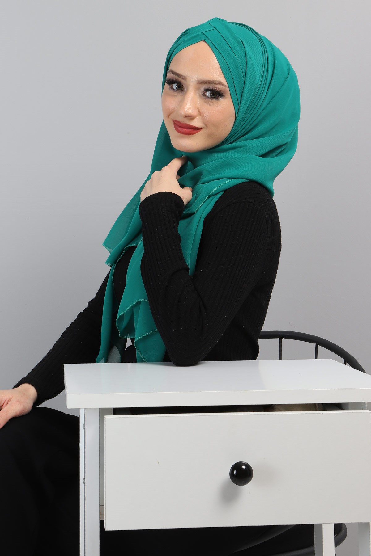 Drapeli Şifon Şal Mint 3013