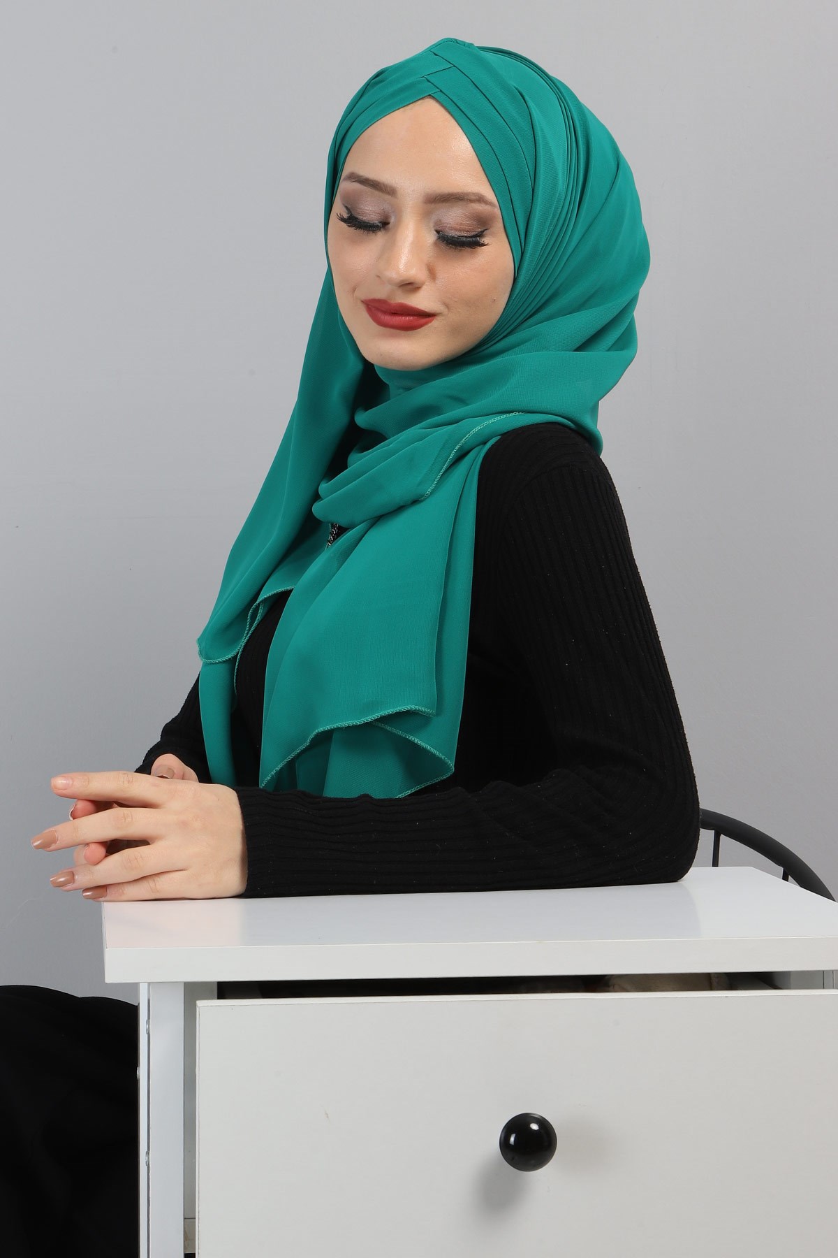 Drapeli Şifon Şal Mint 3013