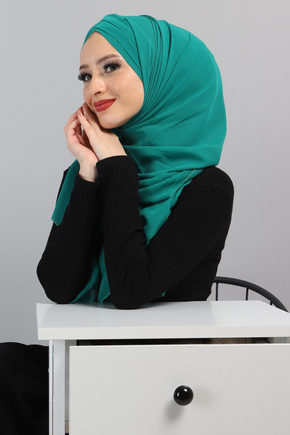 Drapeli Şifon Şal Mint 3013