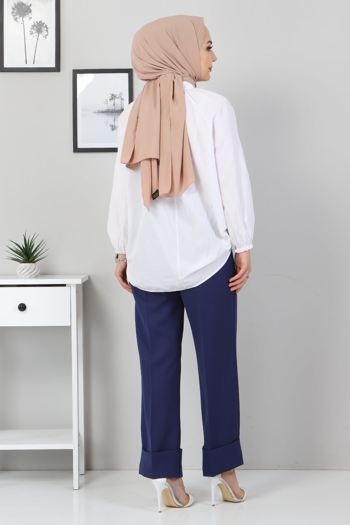 Duble Paça Kumaş Pantolon İndigo 10659