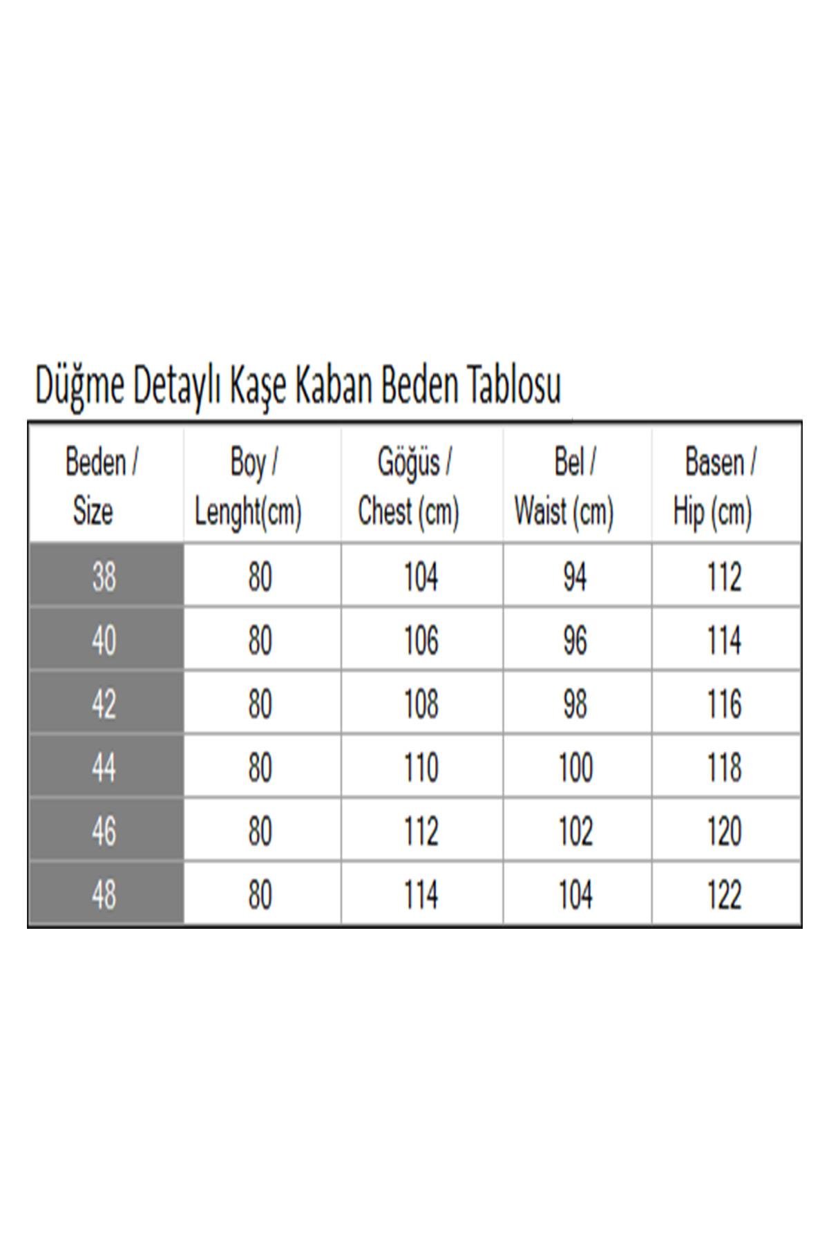 Düğme Detaylı Kaşe Kaban Kahverengi 19274