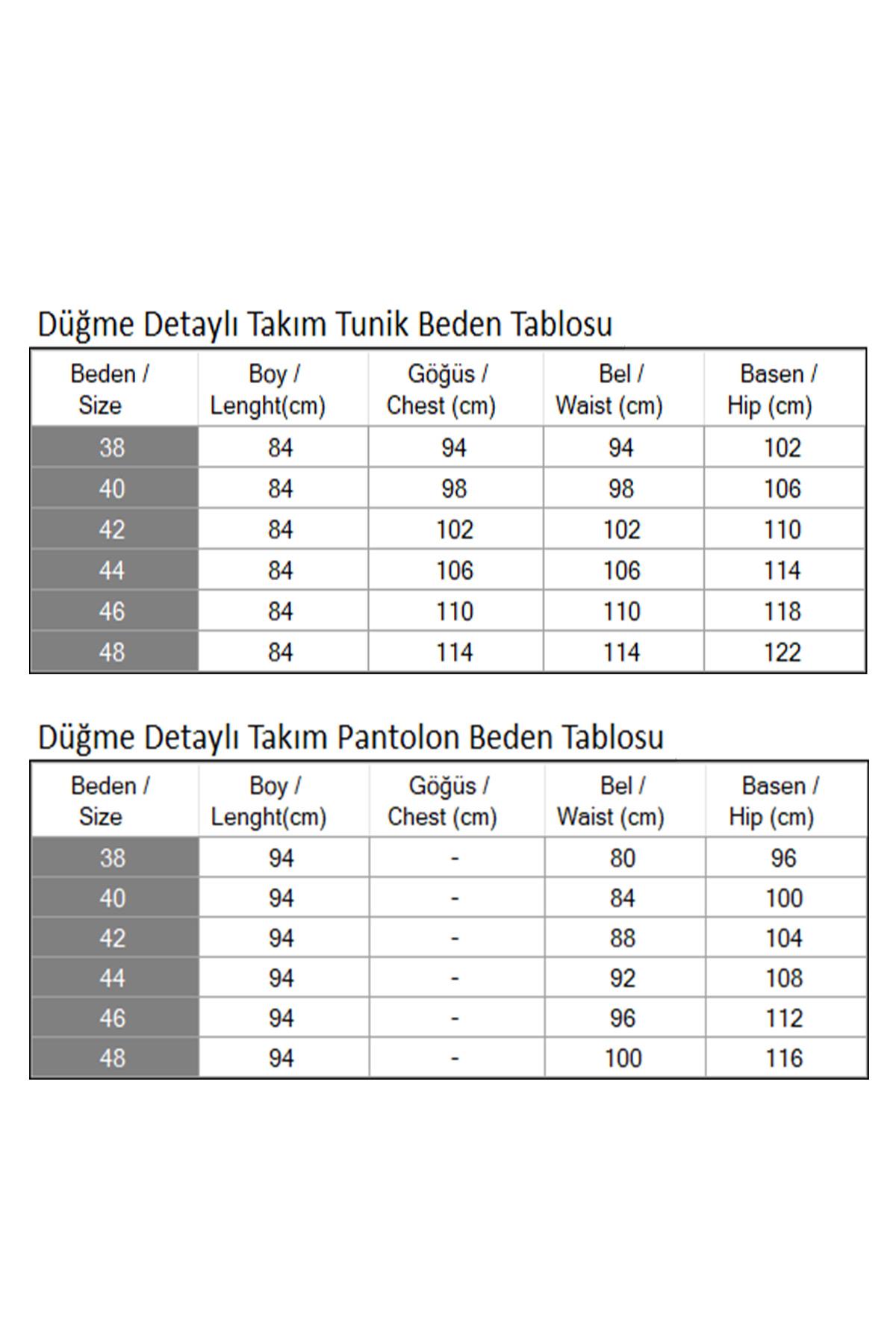 Düğme Detaylı Takım Siyah 19223