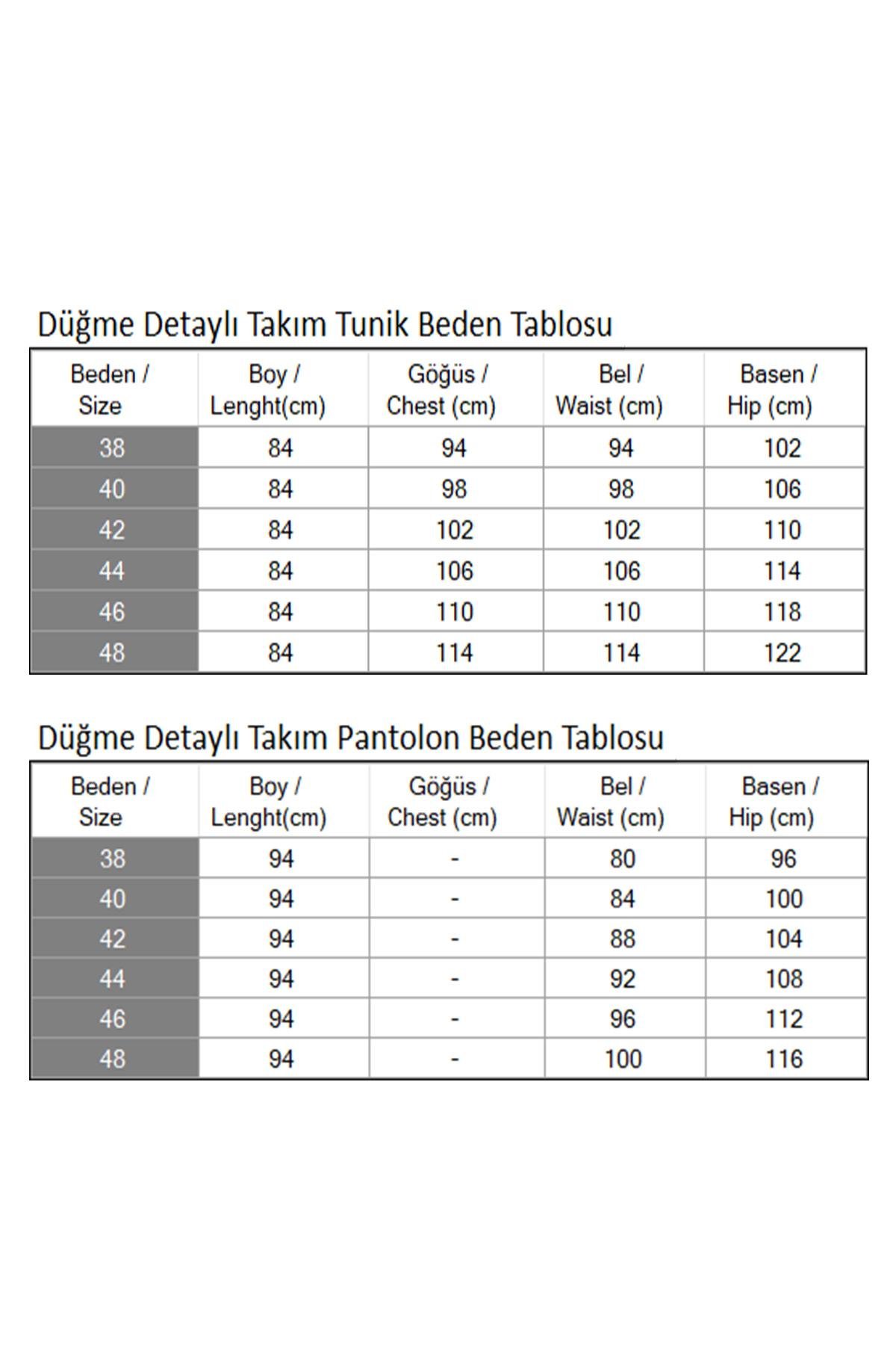 Düğme Detaylı Takım Taba 19223