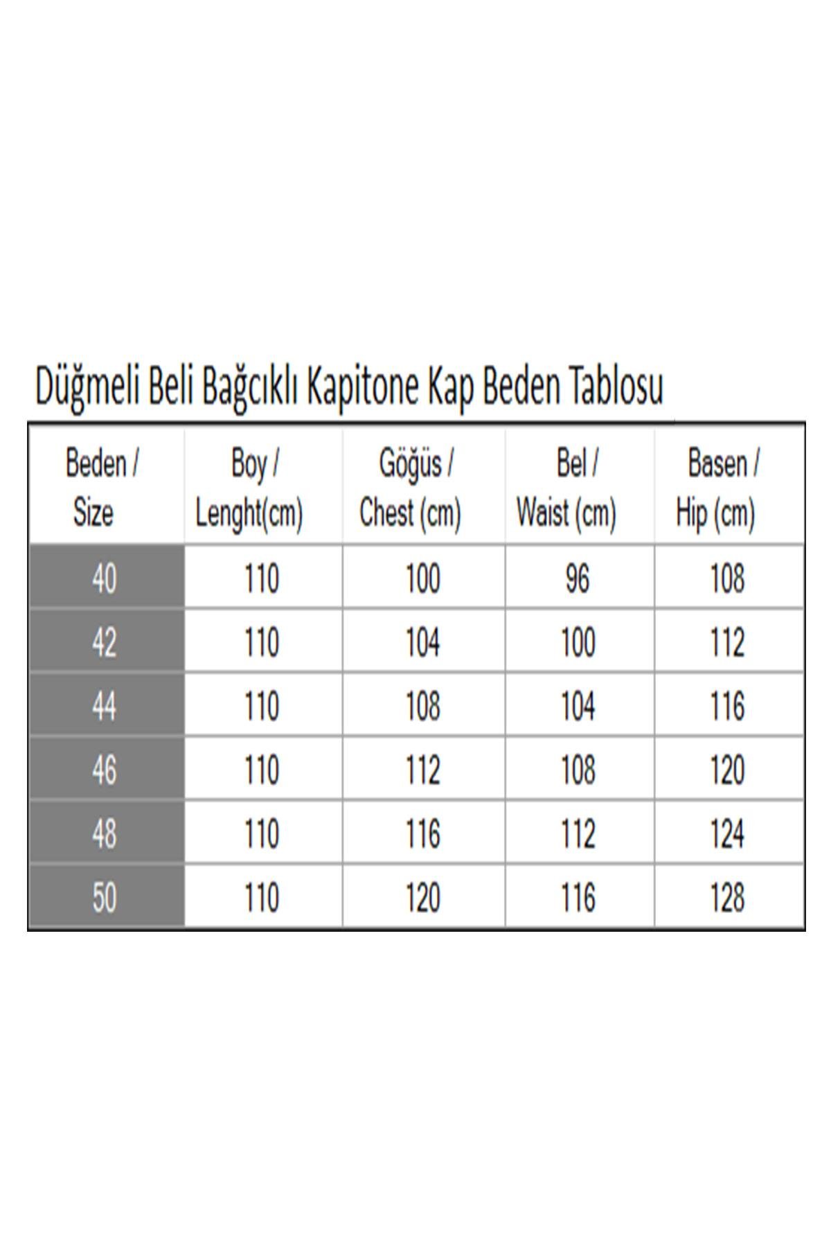 Düğmeli Beli Bağcıklı Kapitone Kap Bej 19289