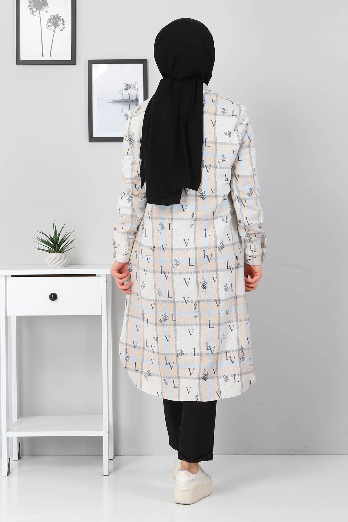 Düğmeli Cepli Tunik Bej 10322