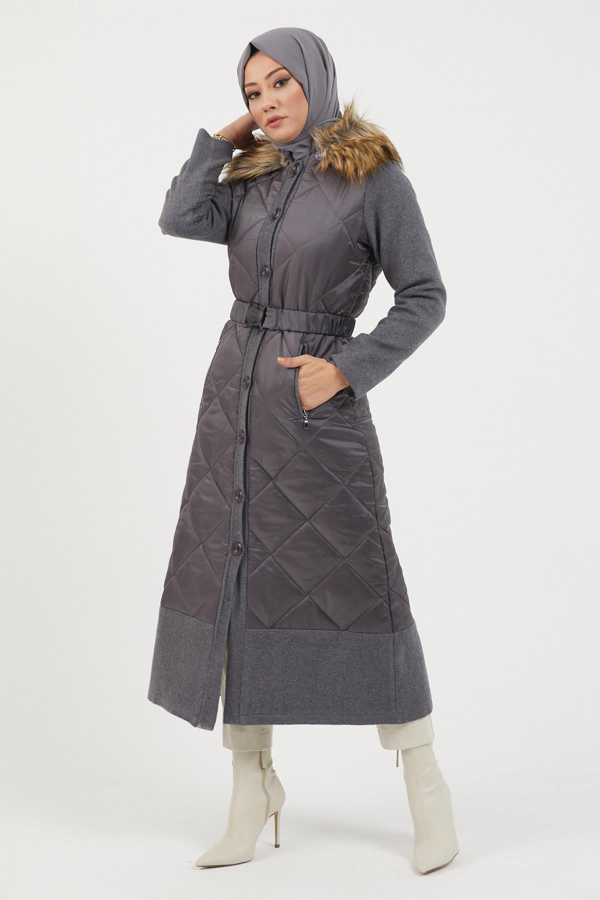 Düğmeli Kaşe Füme 2358