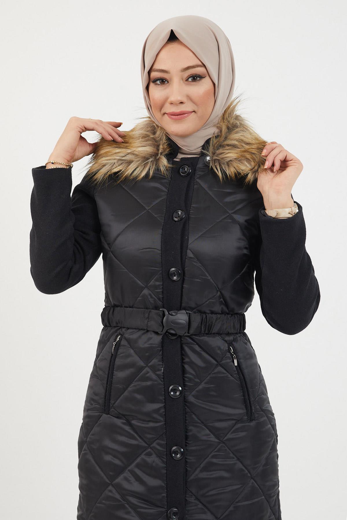 Düğmeli Kaşe Siyah 2358