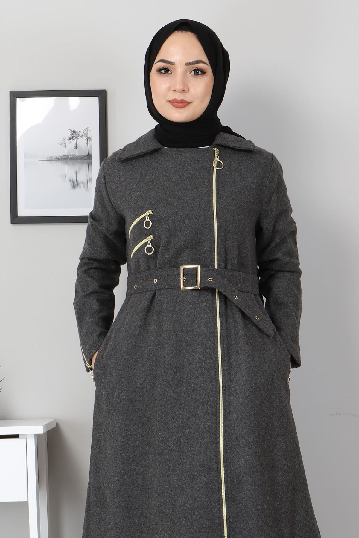 Fermuar Detaylı Kaşe Füme 9850