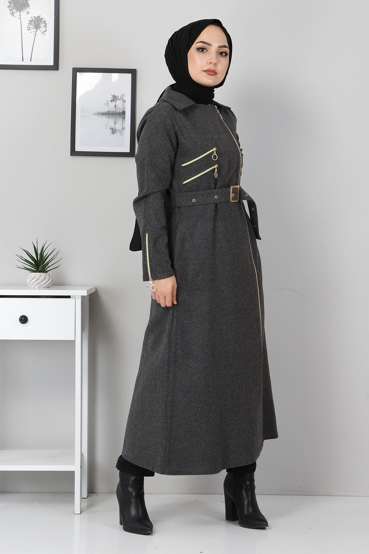 Fermuar Detaylı Kaşe Füme 9850