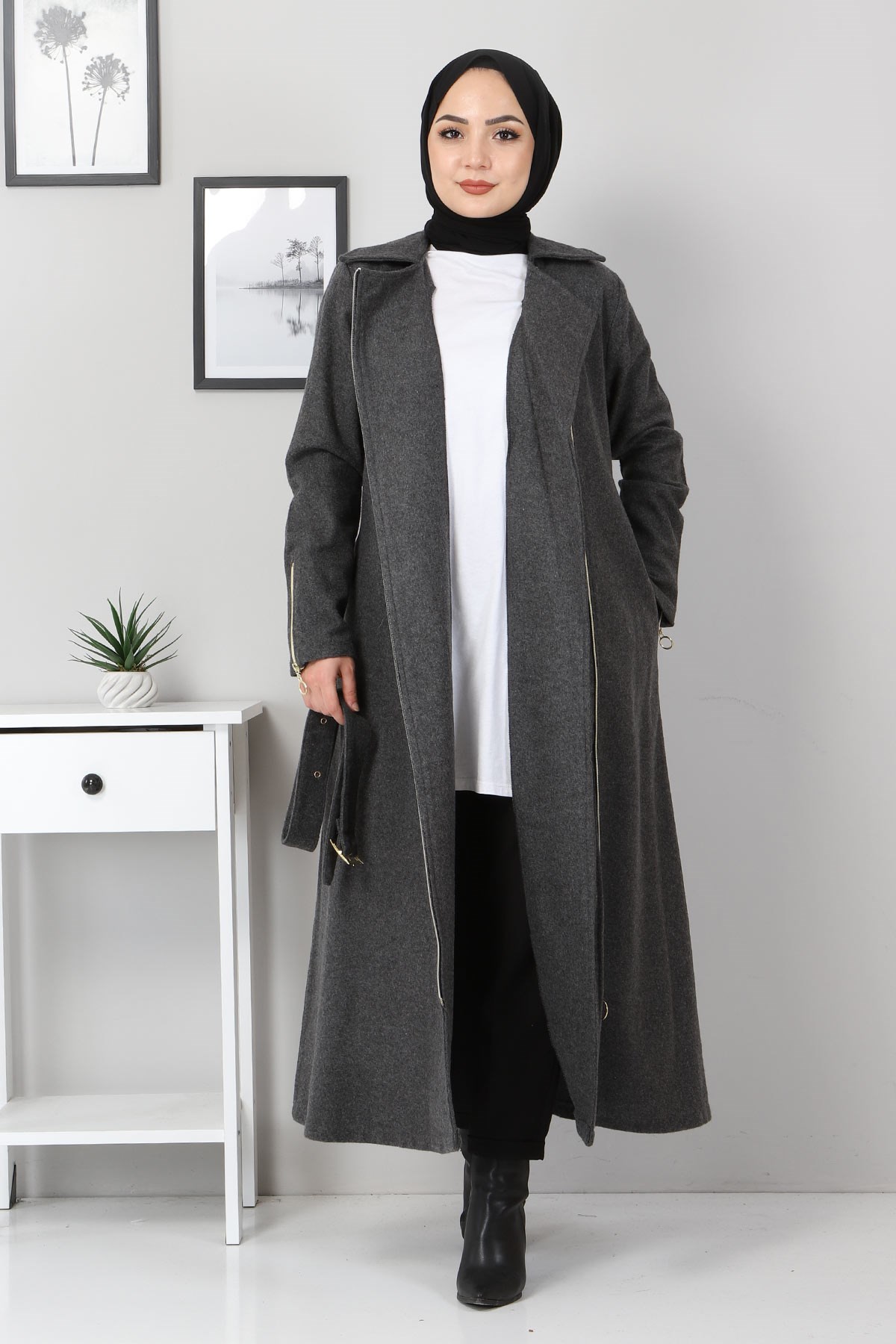 Fermuar Detaylı Kaşe Füme 9850