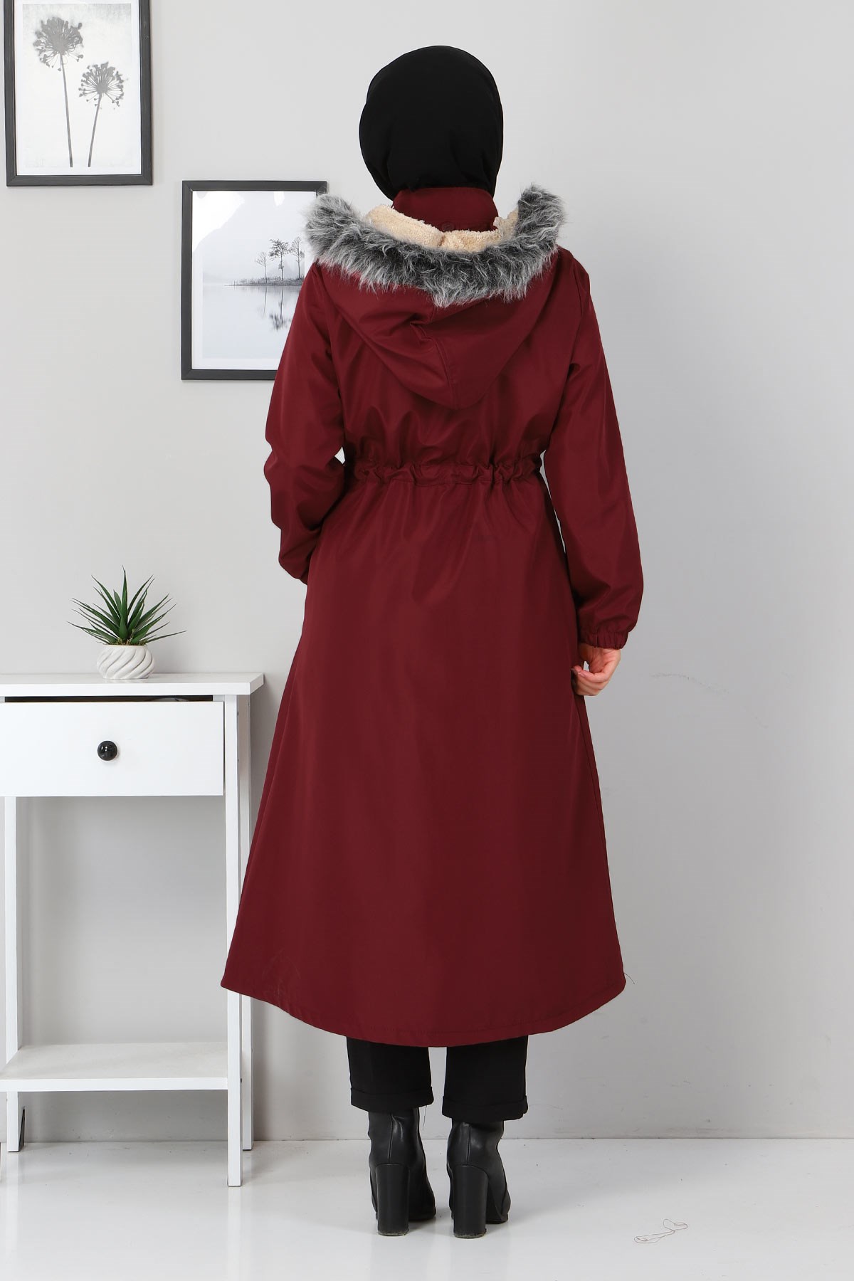 Fermuar Detaylı Mont Bordo 10342