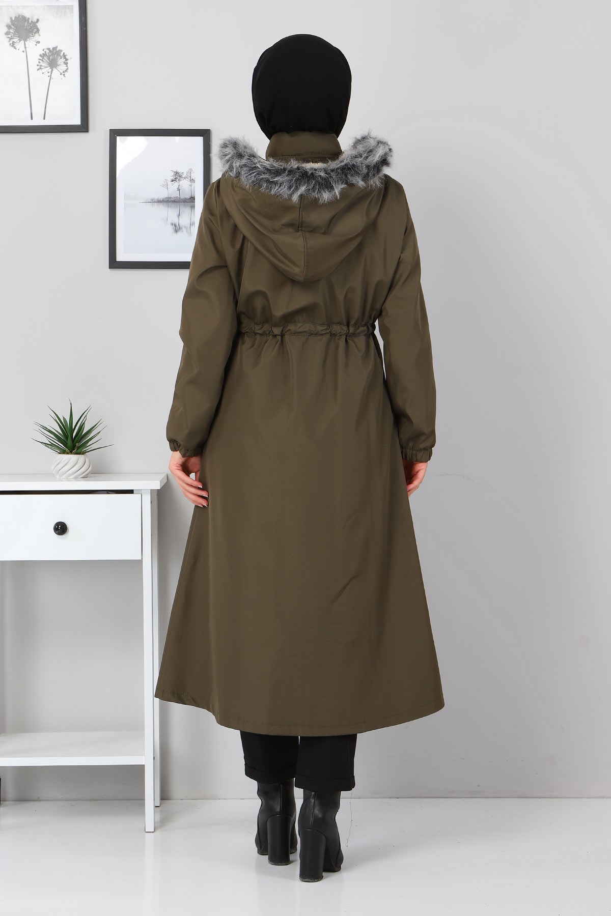 Fermuar Detaylı Mont Haki 10342
