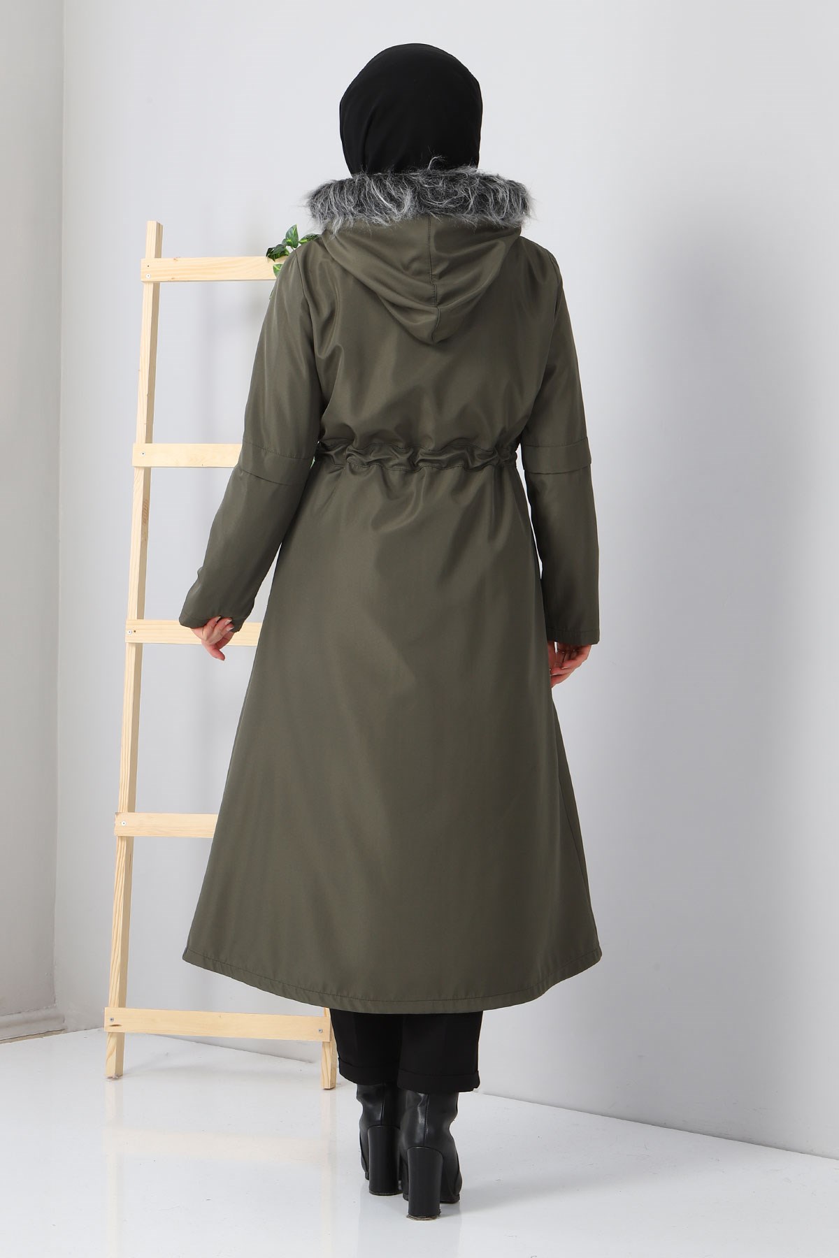 Fermuar Detaylı Mont Haki 10348