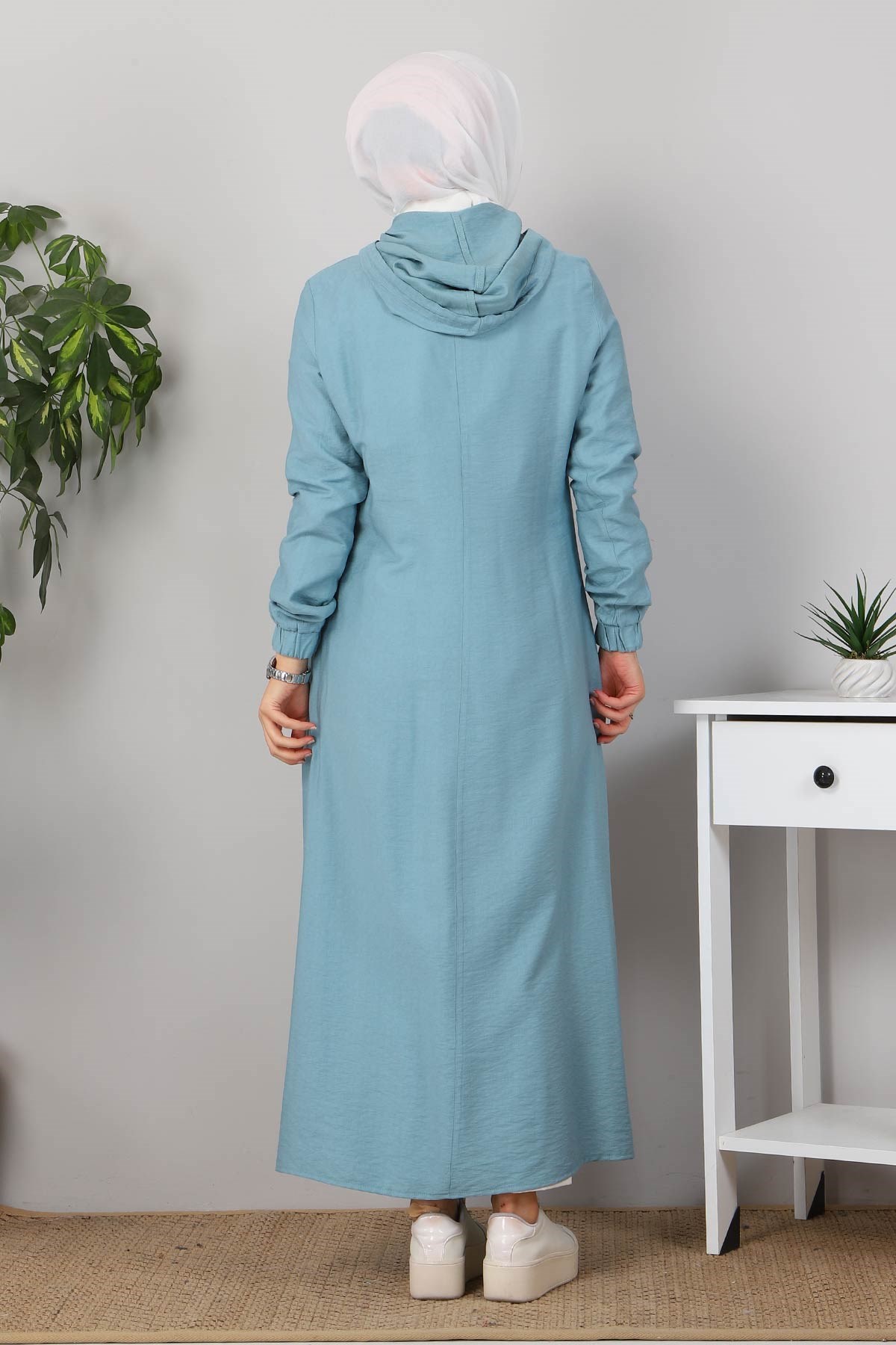 Fermuarlı Bağcıklı Kap Mint 10095