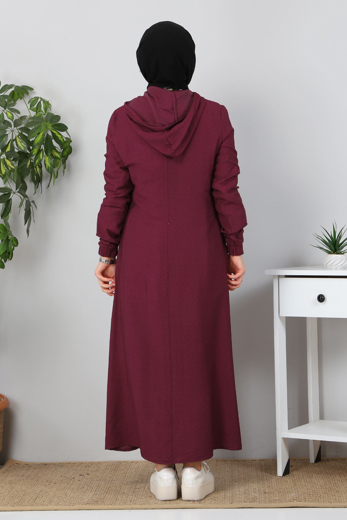 Fermuarlı Bağcıklı Kap Mürdüm 10095