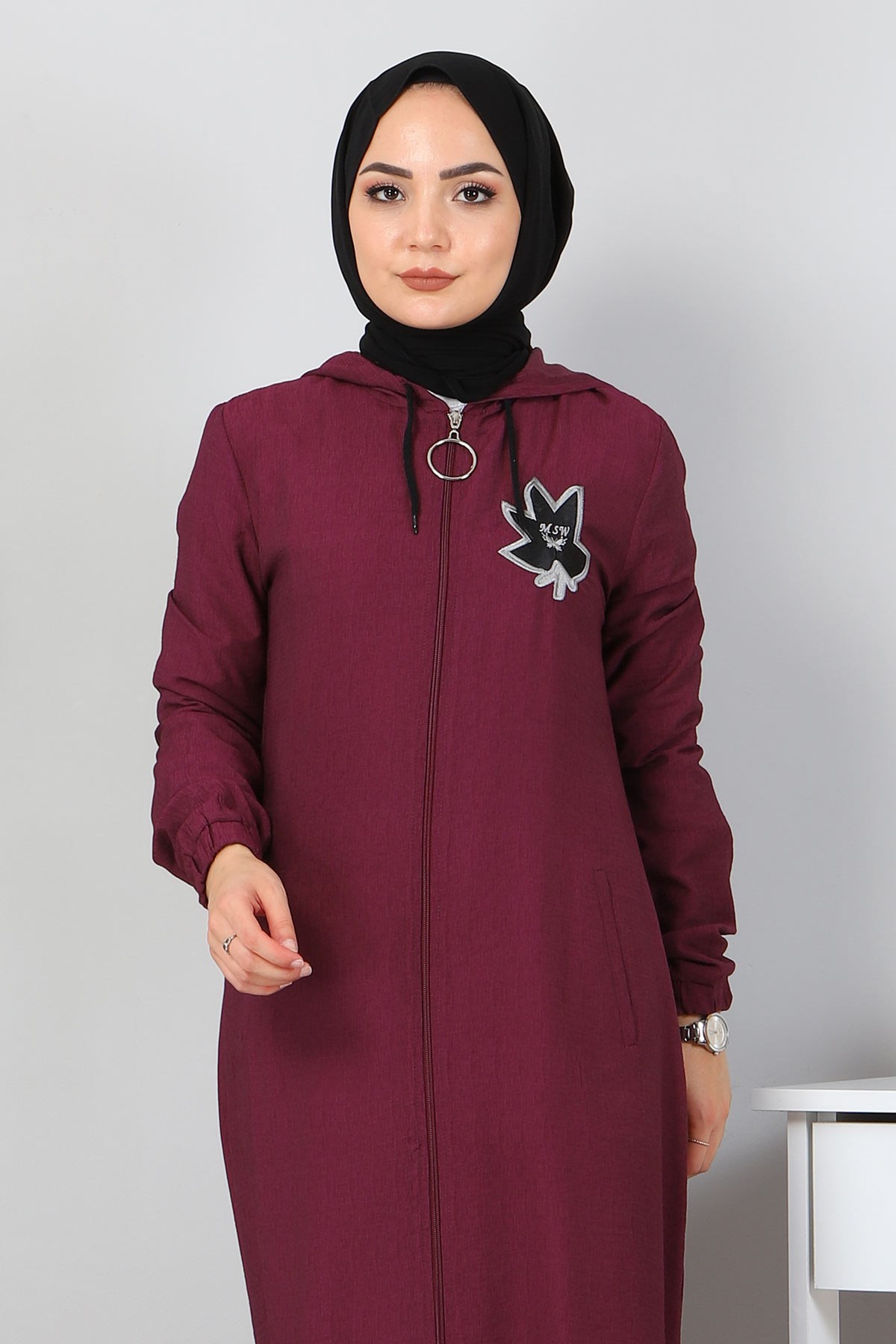 Fermuarlı Bağcıklı Kap Mürdüm 10095