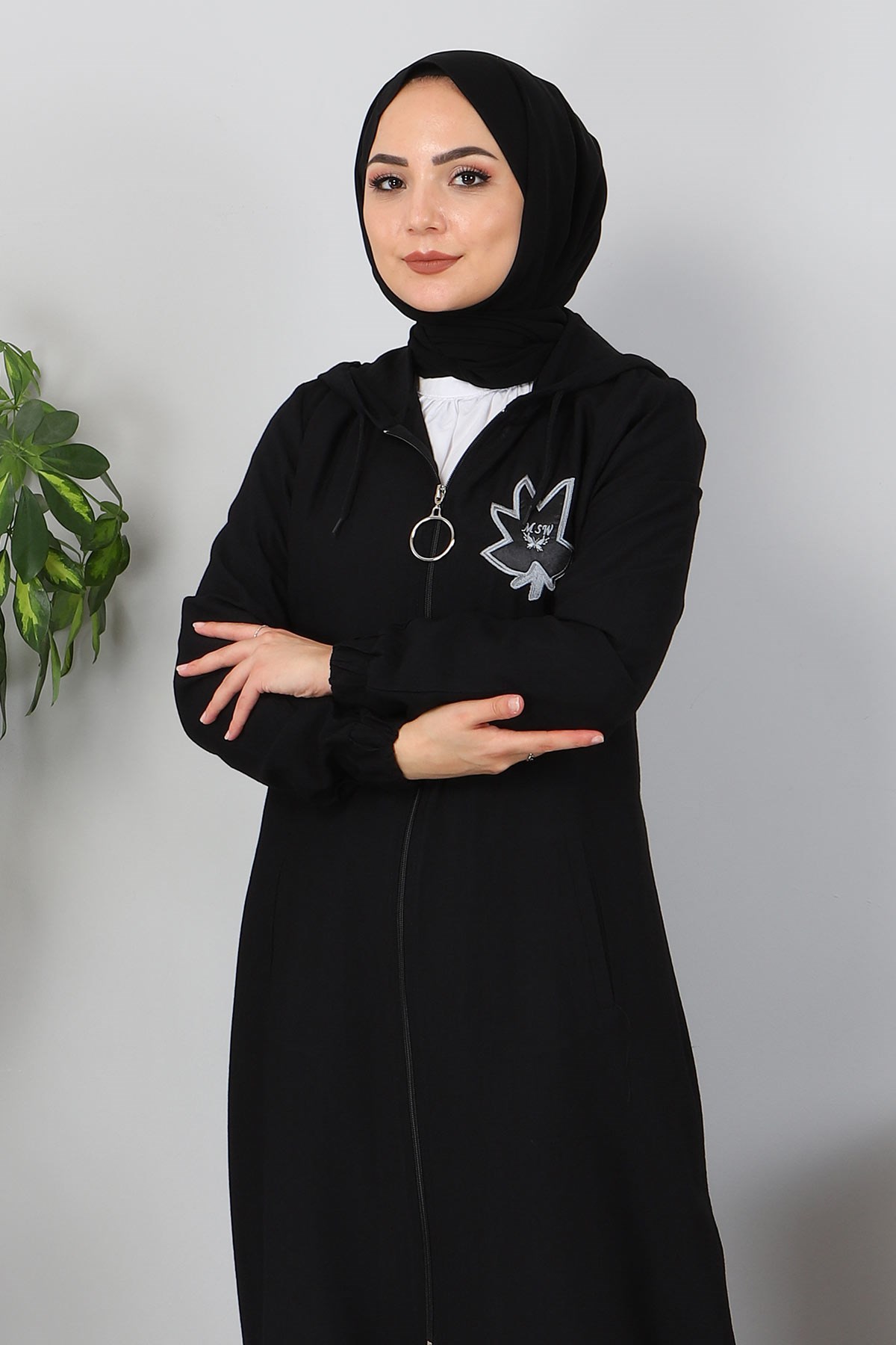 Fermuarlı Bağcıklı Kap Siyah 10095