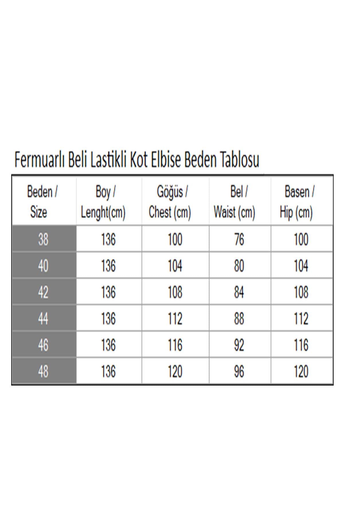 Fermuarlı Beli Lastikli Kot Elbise Açık Kot MSV19240
