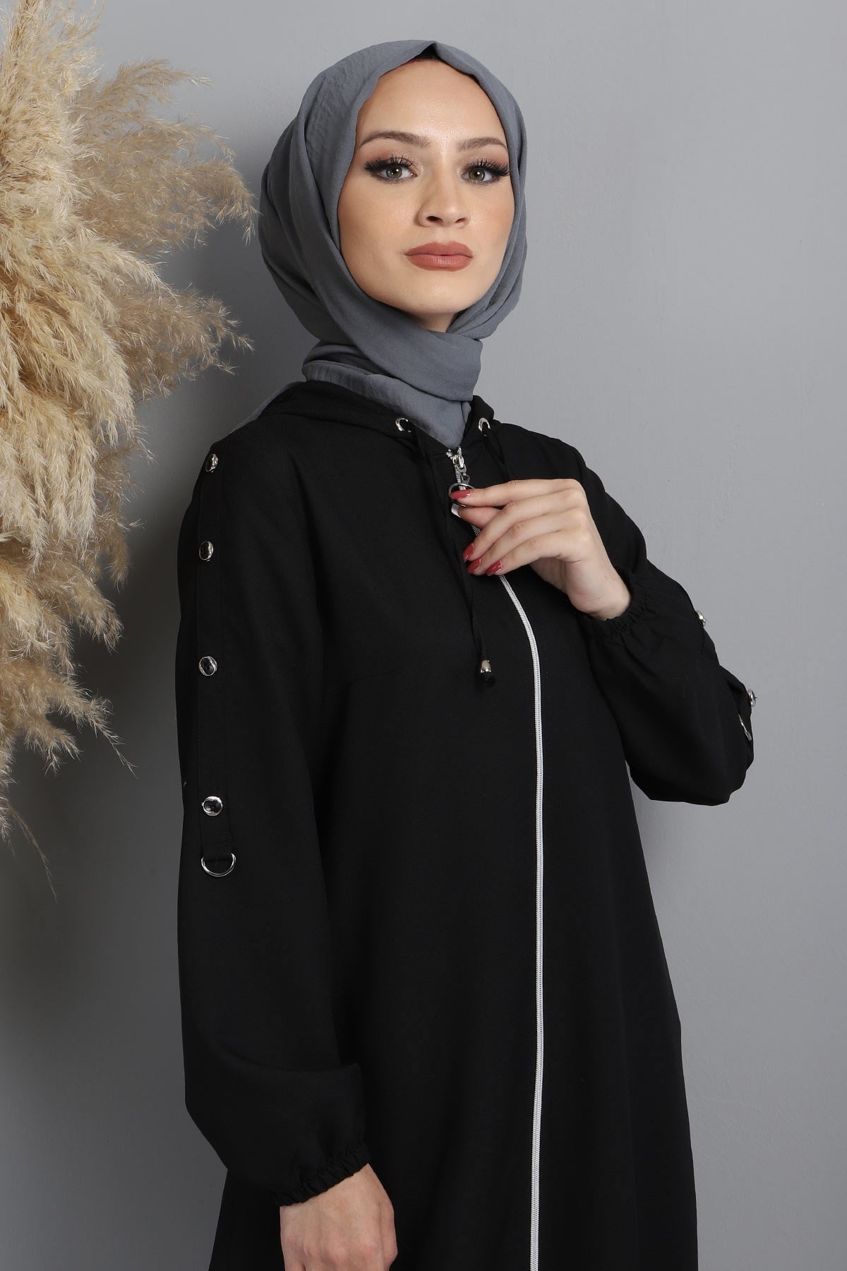 Fermuarlı Ferace Siyah 16000