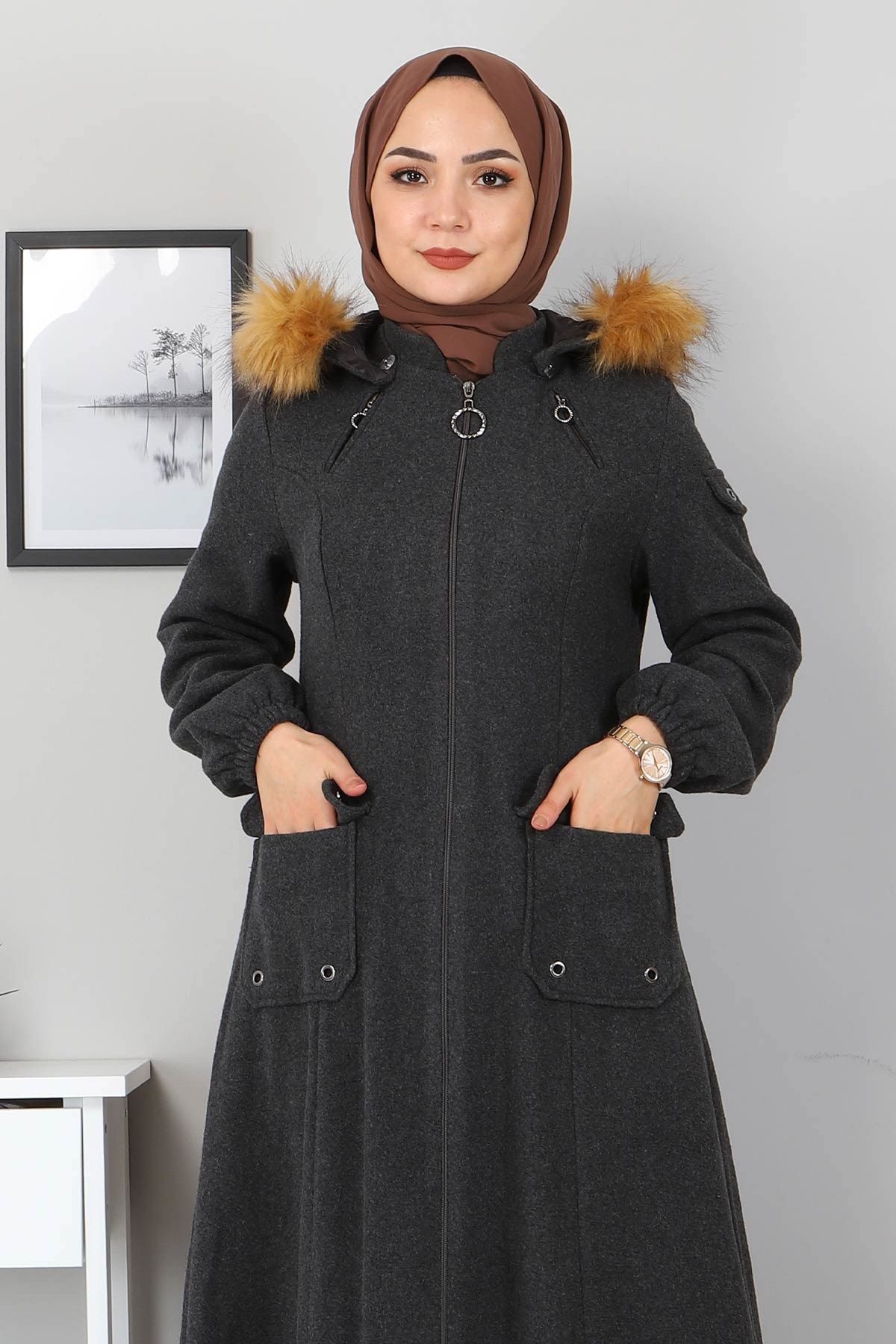 Fermuarlı kaşe Füme 2363
