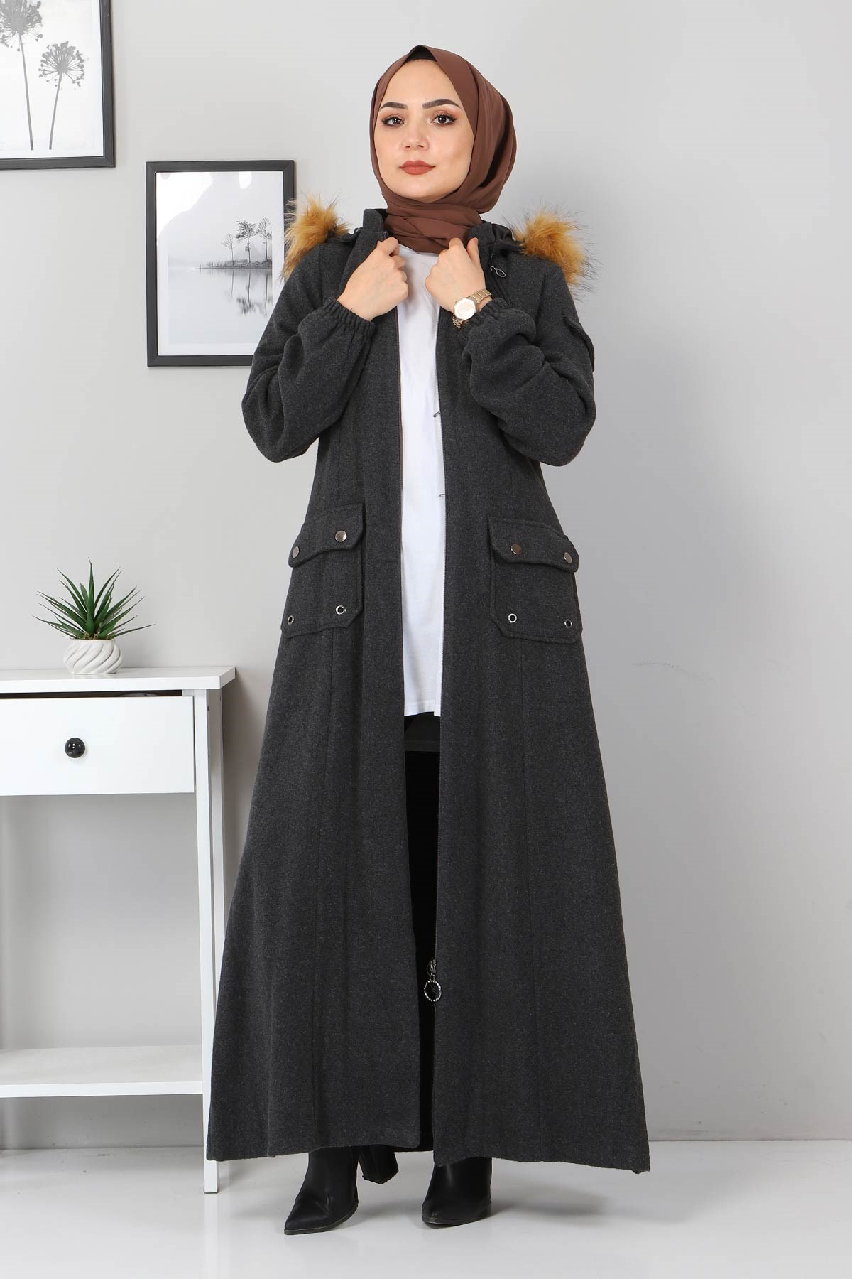 Fermuarlı kaşe Füme 2363