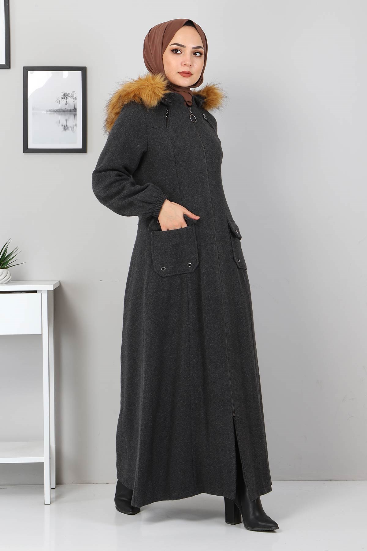 Fermuarlı kaşe Füme 2363