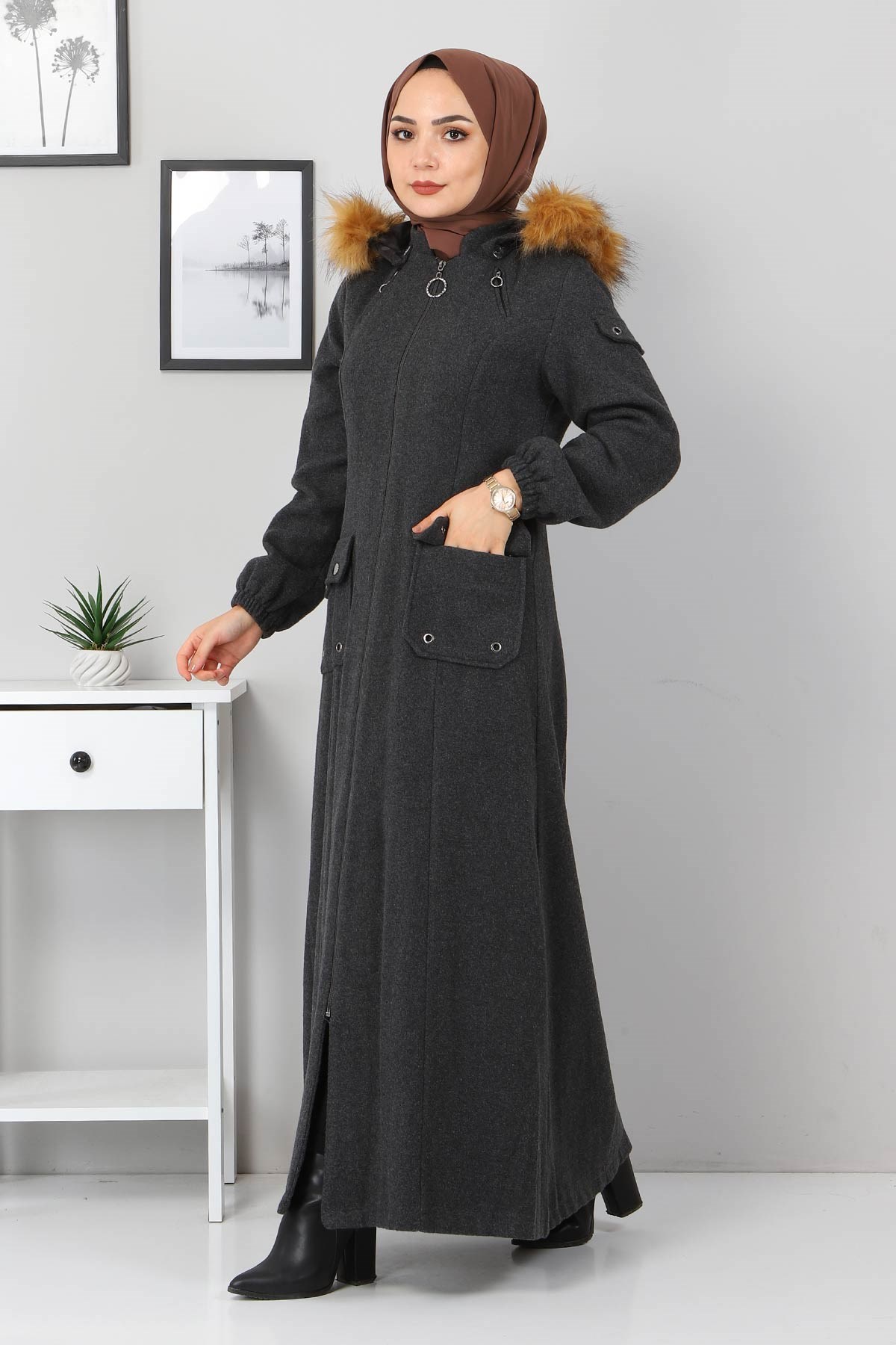 Fermuarlı kaşe Füme 2363