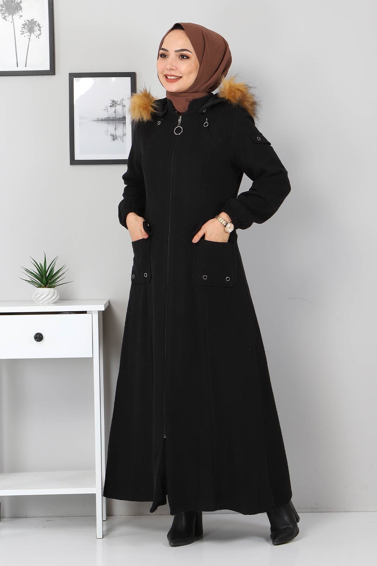 Fermuarlı kaşe Siyah 2363