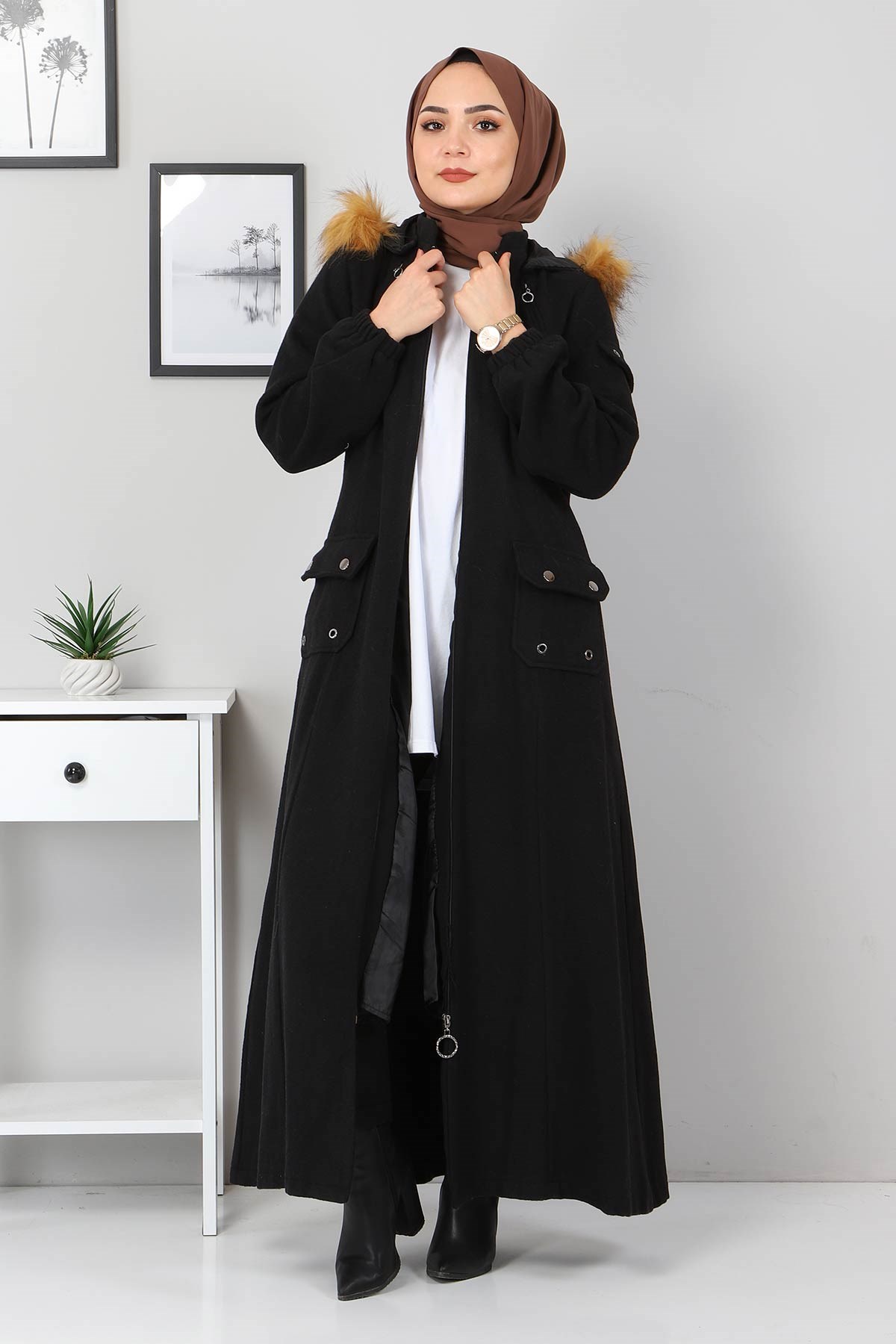 Fermuarlı kaşe Siyah 2363