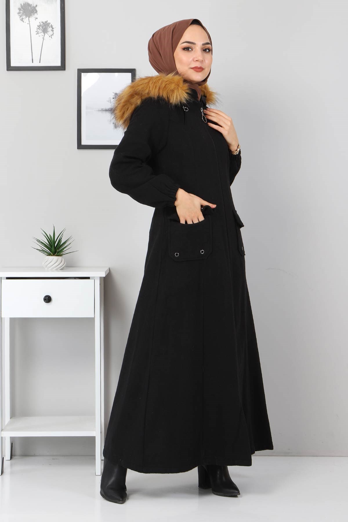 Fermuarlı kaşe Siyah 2363