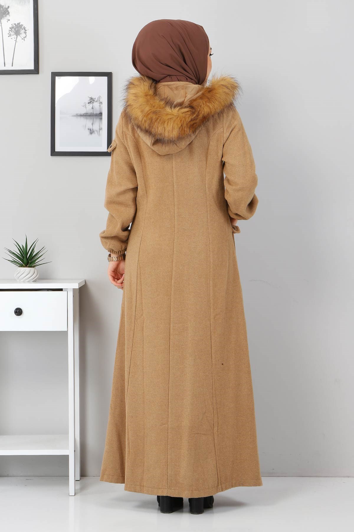 Fermuarlı kaşe Vizon 2363