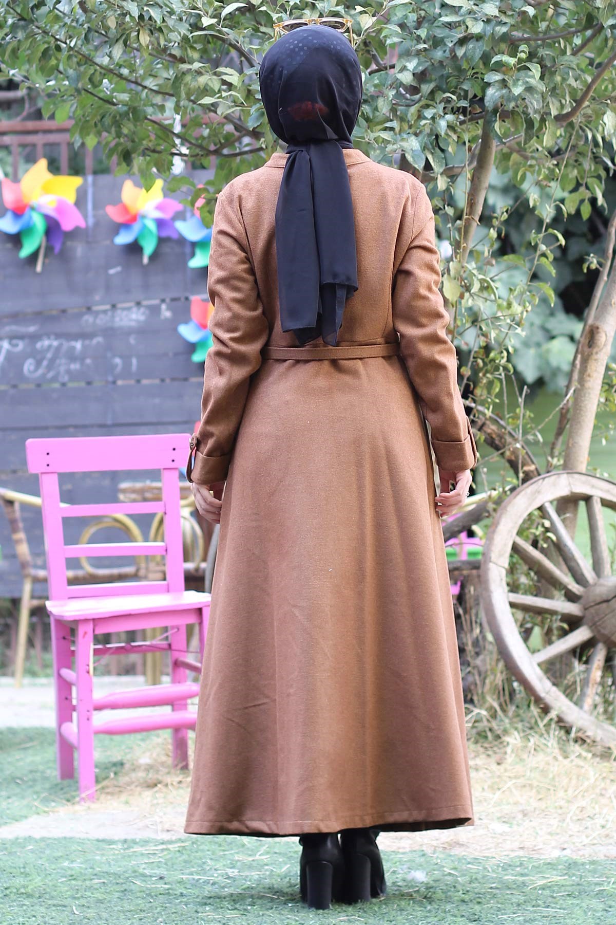 Fermuarlı Tesettür Kaşe Taba Taba 10147-3