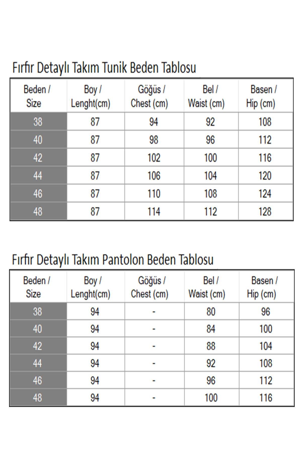 Fırfır Detaylı Takım İndigo 19224