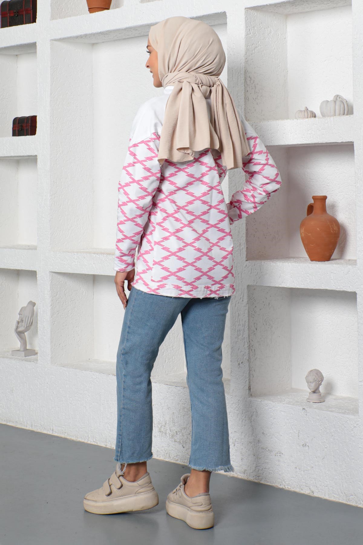 Gabardin Spor Ceket Pembe 6054